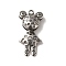 Tibetan Style Alloy Pendant, Cadmium Free & Lead Free, Bear, Antique Silver, 42x21.5x10mm, Hole: 2.8mm