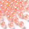 Transparent Acrylic Beads, Bead in Bead, AB Color, Round, Salmon, 9.5x9mm, Hole: 2mm, about 960pcs/500g