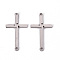 Non-Tarnish 201 Stainless Steel Link Connectors, Laser Cut, Cross, Stainless Steel Color, 26x14x1mm, Hole: 1.4mm