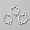 Zinc Alloy Open Back Bezel Connector Charms, Links For DIY UV Resin, Epoxy Resin, Pressed Flower Jewelry, Silver Color, Flower, 17x12x1.8mm, Hole: 1.6mm