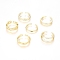Brass Cuff Toe Rings, Stackable Rings, with Cubic Zirconia, Mixed Style, Clear, Golden, 13~14mm, 6pcs/set