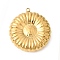 304 Stainless Steel Pendants, Flower Charms, Ion Plating(IP), Golden, 36x33x8mm, Hole: 2mm