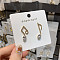 Alloy Rhinestone Stud Earrings, with 925 Sterling Silver Pins, Golden, Musical Note