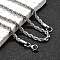 Non-Tarnish 304 Stainless Steel Rope Chain Necklaces, with Lobster Claw Clasps, Stainless Steel Color, 17.7 inch(45cm), 4mm