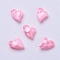 Acrylic Pendants, Imitation Pearl, Heart, Faceted, Pink, 11x9x4mm, Hole: 0.5mm