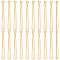 40Pcs 201 Stainless Steel Pendants, Bar, Real 18K Gold Plated, 31.5x3.5x0.5mm, Hole: 1.4mm