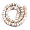 Natural Freshwater Shell Beads Strands, Disc/Flat Round, Heishi Beads, Shell Shards, Wheat, 9~10x1~2.5mm, Hole: 0.7mm, about 196pcs/Strand, 15.04 inch(38.2cm)
