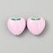 Heart Print Opaque Acrylic Beads, Fruit Beads, Peach, Pearl Pink, 17~17.5x17.5~18x8.5mm, Hole: 1.6~1.8mm