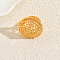 Geometric Hollow Brass Cuff Rings for Women, Golden, Round, 28x28mm, Inner Diameter: 16mm~18mm