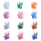 12Pcs 6 Colors Food Grade Eco-Friendly Silicone Focal Beads, Butterfly, Mixed Color, 30x23x9mm, Hole: 2mm, 2pcs/color