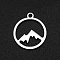 Non-Tarnish 304 Stainless Steel Charms, Laser Cut, Hollow, Flat Round with Mountain, Stainless Steel Color, 14x12x1mm, Hole: 1.2mm