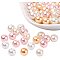 Barely Pink Mix Pearlized Glass Pearl Beads, Mixed Color, 8mm, Hole: 1mm, about 100pcs/box