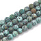 Natural African Turquoise(Jasper) Beads Strands, Frosted, Round, 8mm, Hole: 1mm, about 45~48pcs/strand, 14.5 inch