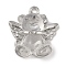Platinum Alloy Resin Pendants, Bear, Clear, 19.5x14.5x7.5mm, Hole: 1.7mm