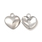 Non-Tarnish 304 Stainless Steel Charms, Heart Charm, Stainless Steel Color, 13x12x3mm, Hole: 1.8mm
