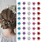 40Pcs 5 Colors Iron Rhinestone Hair Fastener for Girls Hairstyling, Flower, Mixed Color, 11.5x11.5x10mm, 8pcs/color