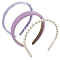 Elegant Cloth Hair Bands, with ABS Imitation Pearl, Plum, 148x133x12.5mm, Inner Diameter: 123mm