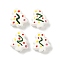 Handmade Porcelain Beads, Christmas Tree, Famille Rose Porcelain, White, 16~16.5x14.5~15x6.5~7mm, Hole: 1.8mm