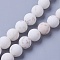 Natural Magnesite Beads Strands, Frosted, Round, 6.5x6mm, Hole: 1mm, about 62pcs/strand, 15.2 inch(38.6cm)