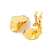 Brass Rack Plating Clip-on Earrings Findings, with Round Flat Pad, For Non-pierced Ears, Real 18K Gold Plated, 16x10x7mm, Tray: 10mm