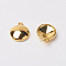 Tibetan Style Alloy Flat Round Charm Pendant Rivoli Xilion Pointed Back Chaton Rhinestone Settings, Golden, Fit for 12mm Rhinestone, 18x15x5mm, Hole: 2mm