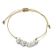Natural Moonstone Chips Braided Bead Bracelets, Nylon Cords Adjustable Bracelet, Inner Diameter: 3-1/4 inch(8.1cm)