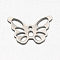 Tarnish Resistant Butterfly 304 Stainless Steel Charms, Stainless Steel Color, 10.5x15x0.6mm, Hole: 1mm