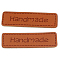 Imitation Leather Label Tags, with Word Handmade, for DIY Jeans, Bags, Shoes, Hat Accessories, Rectangle, Chocolate, 10x40mm