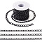 5M Oxidation Aluminum Faceted Curb Chains, Diamond Cut Cuban Link Chains, Unwelded, with Spool, Black, 10x6x1.6mm