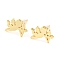Rack Plating Brass Cupid Stud Earrings, Cadmium Free & Lead Free, Long-Lasting Plated, Real 18K Gold Plated, 8.5x12mm