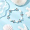 Ocean Theme Natural Shell & Alloy Beaded Stretch Bracelets for Men Women, Turtle, Inner Diameter: 2 inch(5cm)