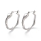 Non-Tarnish 304 Stainless Steel Hoop Earrings, Jewelry for Women, Snake, Stainless Steel Color, 28x6mm
