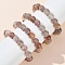 12MM Natural Quartz Round Beaded Stretch Bracelets for Women, Inner Diameter: 1-7/8 inch(4.9cm)