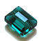 Imitation Austrian Crystal Beads, Grade AAA, K9 Glass, Faceted, Rectangle, Dark Cyan, 6x8x4mm, Hole: 0.7~0.9mm