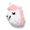 Silicone Focal Beads, Unicorn, Pink, 27.5x22x10.5mm, Hole: 2.5mm
