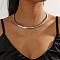 Alloy Circle Ring Choker Necklaces for Women, Platinum, Inner Diameter: 5.12 inch(13cm)