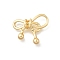 Brass Pendants, Bowknot Charms, Real 14K Gold Plated, 14x17.5x5mm, Hole: 2x3mm