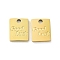 Ion Plating(IP) 316L Surgical Stainless Steel Charms, Nickel Free, Rectangle with Word Good Luck, Real 18K Gold Plated, 10x8x1.5mm, Hole: 1.6mm