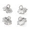 Non-Tarnish 304 Stainless Steel Cup Peg Bails, Flower Shape, Stainless Steel Color, 7x7x7mm, Hole: 1.5mm, Pin: 0.8mm.