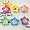 Opaque Resin Enamel Cabochons, Flower, with Glitter Powder, Mixed Color, 26x26x6mm