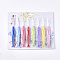 Aluminum Crochet Hooks, with TPR Handle, Fish, Mixed Color, 145x14x13mm, Pin: 2.5mm/3mm/3.5mm/4mm/4.5mm/5mm/5.5mm/6mm, 8pcs/set
