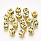 Acrylic Beads, Horizontal Hole, Metallic Plated, Cube with Letter.M, 6x6x6mm, 2600pcs/500g