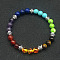 Chakra Natural Synthetic Mixed Gemstone Round Beaded Stretch Bracelets for Women
