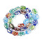 Handmade Foil Lampwork Beads Strands, Oval, Colorful, 13~14x10~10.5x6~6.5mm, Hole: 0.8~1mm, about 28pcs/strand, 14.17''(36cm)