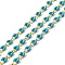 Brass Enamel Curb Chains, Soldered, with Spools, Real 18K Gold Plated, Deep Sky Blue, 7x3x1.7mm