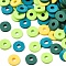Handmade Polymer Clay Beads, Heishi Beads, for DIY Jewelry Crafts Supplies, Disc/Flat Round, Dark Turquoise, 6x1mm, Hole: 2mm, about 26000pcs/1000g