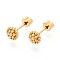 304 Stainless Steel Stud Earrings, Ion Plating(IP), Flower, Real 14K Gold Plated, 5.1x5.1mm