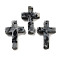 Natural Larvikite Pendants, Cross Charms, 30.5x20x6mm, Hole: 1.4mm