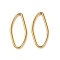 Ion Plating(IP) 304 Stainless Steel Linking Rings, Oval, Real 18K Gold Plated, 16x7.5x1mm, Inner Diameter: 14x5mm