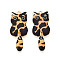 Alloy Enamel Pendants, Golden, Cat Charm,  Lead Free & Cadmium Free, Black, 39x15.5x2mm, Hole: 2mm
